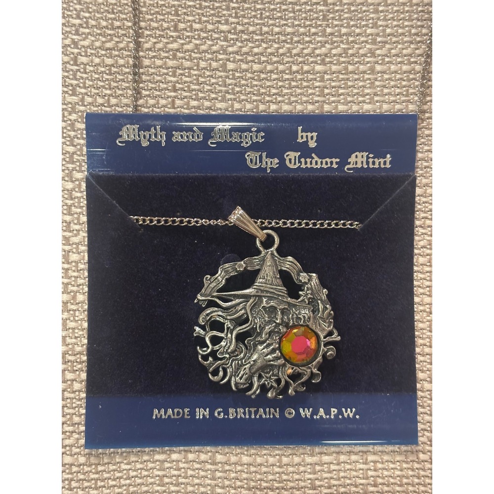 Myth and Magic Tudor Mint Wizard Pewter necklace ABCrystal W.A.P.W. GreatBritain